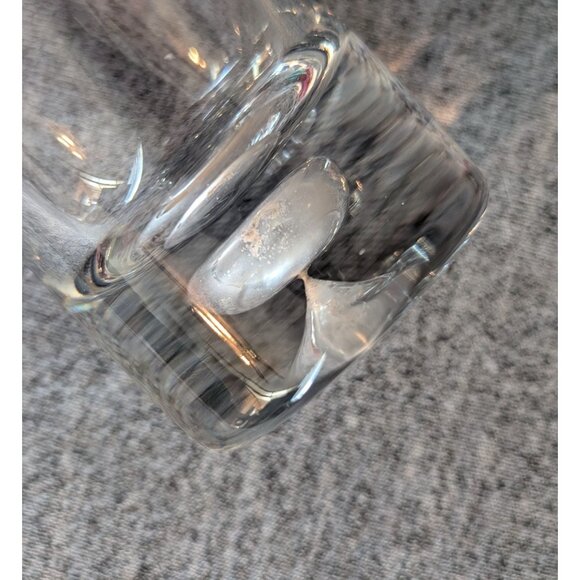 Krosno Clear Cylindrical 9 3/4" Vase with Controlled Bubble Base, VGC - Picture 5 of 5